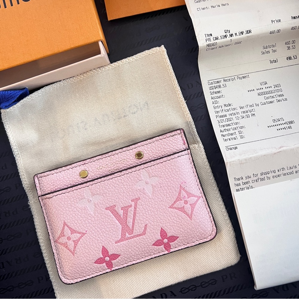 SOLD Louis Vuitton Pink Empreinte Card Holder - By The Pool Collection